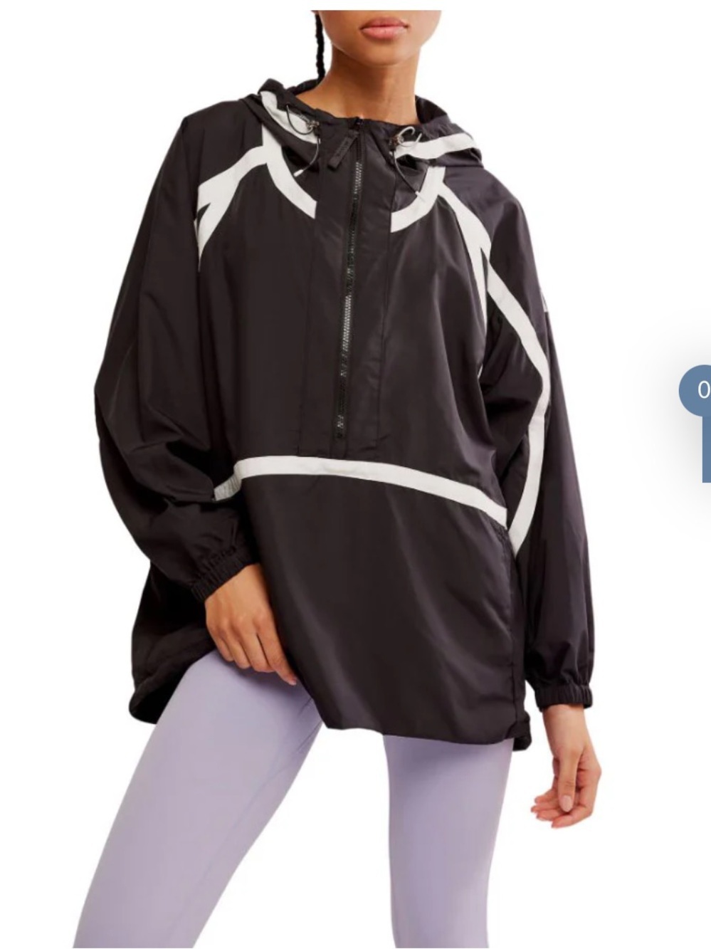 Free People Movement NWOT Run Like The Wind Anorak in Black Combo Size Medium